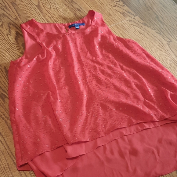 Red Sparkly Chiffon Blouse - Picture 2 of 3